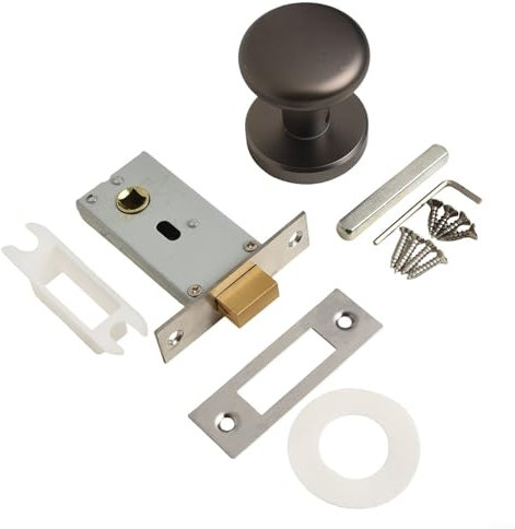 Cerradura de puerta interior con diseño invisible, cerradura de un solo lado para mejorar la seguridad del hogar (gris)