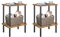 APICIZON Beistelltisch Holz Set of 2, Beistelltisch Braun, 2 Tier Nachttisch Schmal, 40x30x52cm, Kleiner Beistelltische mit Stauraum, Beistelltische Schmal für Wohnzimmer, Schlafzimmer, Balkon