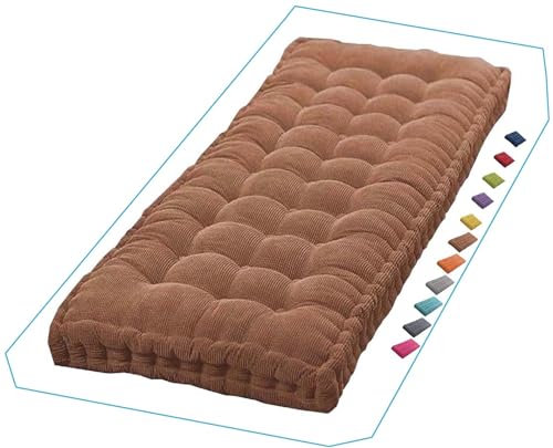 Outdoor Veranda Schaukelkissen und Rückenlehne für 1 3-Sitzer Sofa Verdicktes Gartenkissen für Innen- und Außenmöbel, Terrasse, Hinterhof und Garten, Rasen Rattan Hängematte Kaffee 150 x 35 cm (59 x