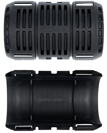 Lot de 40 raccords de tuyau ondulé M32 - Manchon noir, 40 demi-coques (pour 20 raccords), résistant aux chocs, antistatique, sans halogène, résistant aux températures de -20 °C à +80 °C