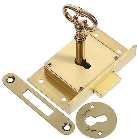 ULTECHNOVO Brass Drawer Lock Messing Sicherheitsschloss Für Schublade Und Schrank Stabiles Möbelverriegelungssystem Einfache Installation Schutz Für Dokumente Schmuck Und Werkzeuge