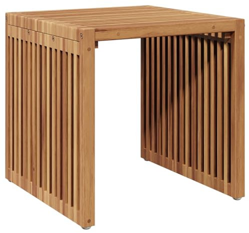 vidaXL Garten Beistelltisch 45x42,5 cm aus massivem Teakholz, minimalistische Gartenmöbel für die Terrasse. Stapelbar, wetterfest und platzsparend mit Einer tollen Oberfläche.