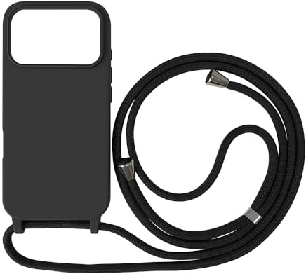 Ququcheng Kompatibel mit iPhone 17 Pro(6.3) Hülle,Handykette Hülle Silikon Seil Necklace Handyhülle mit Kordel Tasche TPU Bumper Schutzhülle für iPhone 17 Pro(6.3)-Schwarz