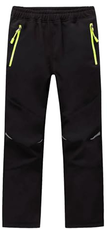 MEILONGER Pantalon neige pour garçon et fille - Pantalon de ski, de randonnée, imperméable, Softshell, pour l'extérieur, coupe-vent, chaud, pour le snowboard, randonnée d'hiver, trekking, 152