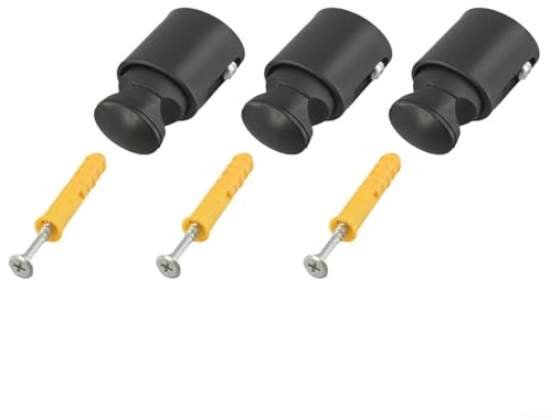 Replacement Radiator Bracket Pack, 3 Pieces Wall Mount Fixings for Towel Rails with Adjustable Fit for Heated Radiators (black)