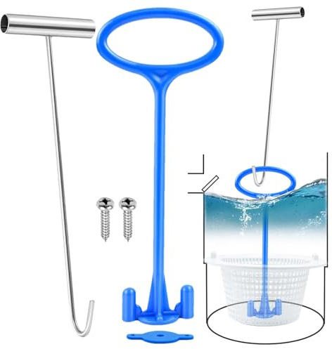 Crochet de panier pour skimmer - Crochet en métal Spécifications Kit de nettoyage de panier de filtre de piscine | Convient pour la filtration de la piscine, levage de panier, nettoyage, arrêts