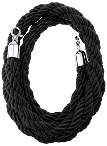 FITYLE Personen Absperrseil gedreht Personenleitsystem Absperrkordel aus Nylon Zugseil zur Absperrung, Längen zum Auswahlen - Schwarz, 3m