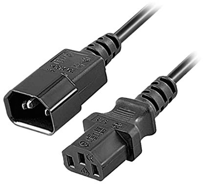 F65C Stromkabel Verlängerungskabel 1,8m – C13 Stecker auf C14 Buchse, 3-polig, robust & flexibel – Ideal für USV, Monitor & PC