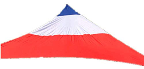 Mitef Voile d'Ombrage Triangulaire d'Isolation Thermique pour Jardin, Balcon, Terrasse Contre Le Soleil, 5 x 5 x 5m, Rouge, Blanc et Bleu