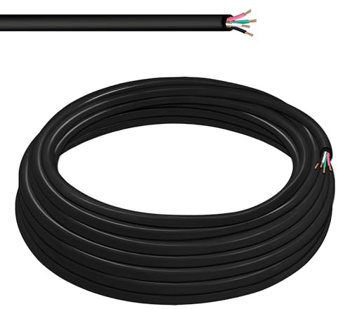 Custom Cable Connection Câble d'alimentation portable 16/4 SOOW 16 AWG 4 conducteurs 600 V – Rouleau de 15,2 m dans un sac