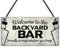 RED OCEAN Backyard Bar Garden Hanging Plaque Alcohol Man Cave Vintage Beer Gin Shed Sign Decor Gift