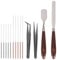 SourceTon Lot de 14 outils de nettoyage et de démontage des buses d'imprimante 3D, 2 couteaux à palette, 10 aiguilles (5 x 0,4 mm, 5 x 0,3 mm) et 2 pinces à épiler