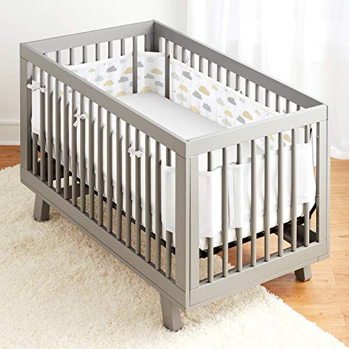 BreathableBaby Atmungsaktives Netzfutter für Kinderbetten – Bezüge 4 Seiten – klassisch – 3 mm – auf Wolke neun – lang + kurze Paneele – nicht gepolstert, einlagig, sicherer als eine Bettumrandung – UK/EU Sicherheit geprüft