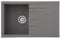 Respekta Houston Fregadero de Mineralite en gris hormigón/Fregadero empotrado de 1 cubeta de 80 x 50 cm/Apto para bases a partir de 50 cm de ancho