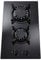 SIA GHG302BL 30cm 2 Burner Black Glass On Gas Domino Hob With Enamel Pan Stands