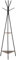 HOMCOM Porte-manteau trépied style industriel branches 2 étagères + 6 patères dim. 52L x 46l x 182H cm métal noir panneaux particules boisés