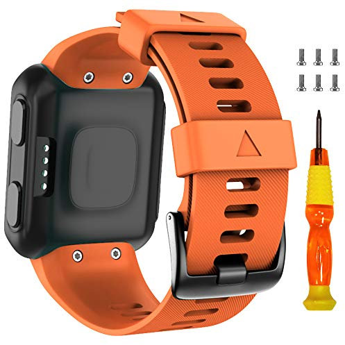 ANBEST Silikon Armband Kompatibel mit Forerunner 35/Approach S10 Armbänder, Weiches Silikon Uhrenarmband Sport Ersatzarmband für Forerunner 35/Approach S10 (Orange)