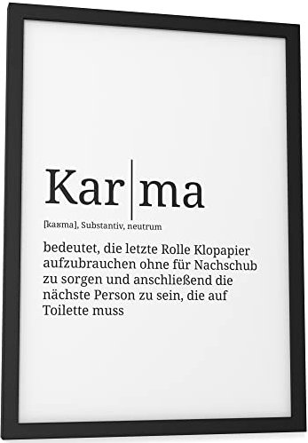 Papierschmiede® Definition: Karma, DIN A4 (21x30 cm), Poster für Wohnzimmer, Schlafzimmer, Küche, Esszimmer, Wandbild Geschenk Wanddeko - ohne Rahmen