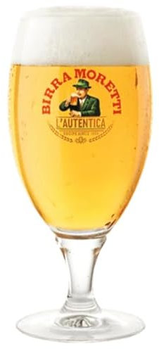 Moretti Italien Bier Glas 0,4 Liter Eichung, Set mit 6 Stück