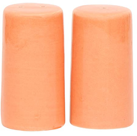 Salt & Pepper Shakers - Vintage Ceramic Salt & Pepper Shaker Set - Retro Farmhouse Home Decorative Jar Dispenser for Kitchen Orange Set of 2