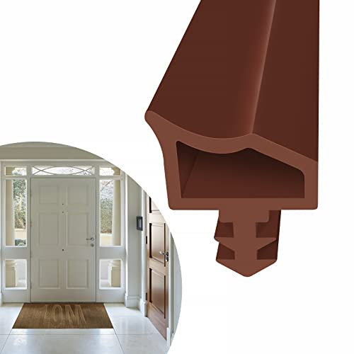 EFUTURETIME Guarnizione Marrone per Porta Finestra【10m】, Guarnizione in Gomma Guarnizione per Finestre Garage e Porte