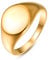 TUNGSTORY Edelstahl Herren Ring Goldener ovaler Edelstahlringe Männer Ring Siegelring Ringe für Herren Band Ring Size 60(19.1)