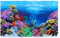 Fish Tank Decorations Background Sticker: 102x40cm 3D Aquarium Background, Adhesive PVC Tropical Coral Reef Underwater Scene Wall Decoration for Saltwater and Freshwater Tanks