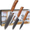 Wakoli EDIB Pro Damastmesser Set – 3-teiliges Premium Küchenmesserset, 67 Lagen Damaststahl mit VG10-Kern, 8 cm, 11 cm & 16 cm Klinge, ergonomischer Pakkaholzgriff, Damast Messerset in Holzbox
