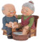Cabilock Älteres Paar Figuren Liebpaar Statue Skulptur Oma und Opa Großeltern Dekofigur Kuchen Topper Tortenfigur Ornament für Geburtstag Valentinstag Jubiläum Dekoration Geschenkidee
