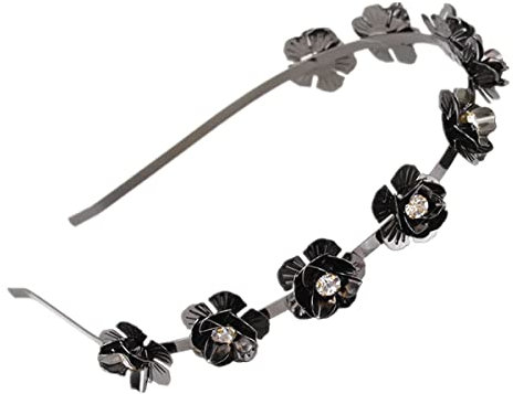 1pc vintagel rose design metal black headband hair hoop for women girl accessories