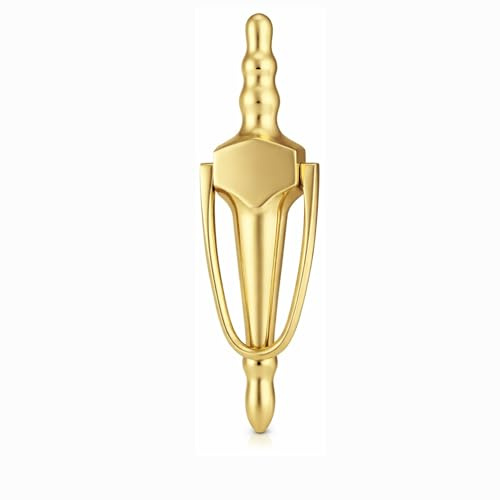 UAP 8-inch Slimline Bolt Fix Door Knocker Solid (No Hole) - PVD Gold Finish with Matching Fixings - Traditional Door Knocker (PVD Gold)