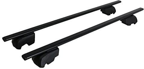 OMAC Dachträger Grundtäger kompatibel mit Seat Leon mk3 2012-2020 Metall 75kg Schwarz 2tlg Geschlossene Reling für Fahrradträger, Dachboxen, Skiträger Abschließbar