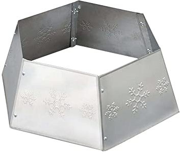 Metal Hexagon Shaped Snowfake Christmas Tree Skirt Steel Ring Collar Base Basket For Holiday Christmas Home Decoration