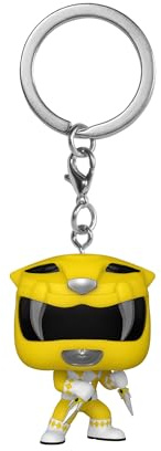Funko Pop! Keychain: Mighty Morphin Power Yellow Rangers 30th - YLW Yellow Ranger - Power Rangers TV Novelty Keyring - Collectable Mini Figure - Stocking Filler - Gift Idea - Official Merchandise