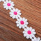 XCSJ 5 Yard 25mm Blumen Spitzenband Spitzenborte Stickerei Dekoband Zierband Borten Bänder Blumenband Gänseblümchen Dekoband Spitzen Spitzenborte Für Hochzeit Deko Handwerk Nähen Deko (rosarot 2)