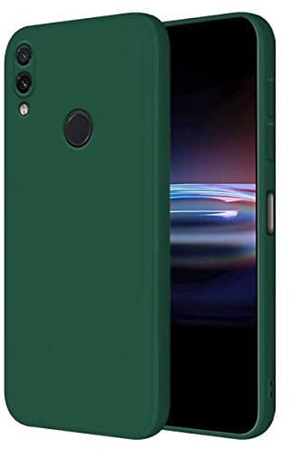 HONLEN Hülle für Redmi Note 7 Schutzhülle Case, (6.3 Inches) Liquid TPU Silicone Handyhülle mit Fallschutz Silikon Cover Dunkelgrün