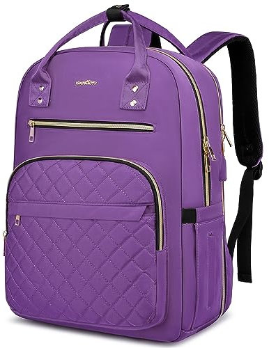 YAMTION Laptop Rucksack Damen,17.3 Zoll Schulrucksack Frauen Schultasche Mädchen Teenager Tagesrucksack mit USB und Laptopfach für Schule Universität Büro Arbeit Stadt