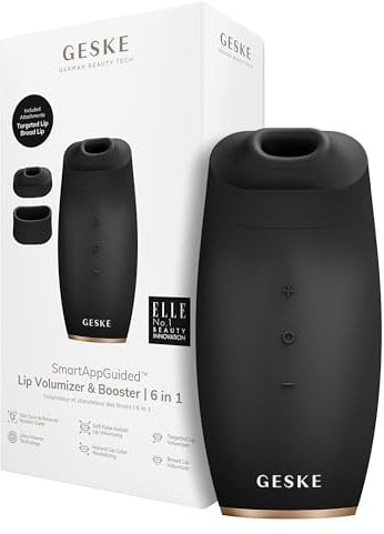 GESKE | SmartAppGuided™ Lip Volumizer & Booster | 6 in 1 | Quick Lip Plumper | Lippenbooster vollere Lippen | Lippenauffüller & Lippenvergrößerer automatisch | Vergrößerung Lippen Volumen Selfie