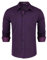 HISDERN Mens Purple Shirt Long Sleeve Formal Casual Dress Shirt for Men Business Regular Fit Button Down Work Wedding with Pockets L