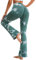 Yaavii Yogahose Damen Schlaghose Bootleg Sporthose Flared Leggings Jogginghose Jazzpants für Outdoor Sport und Alltagskleidung Grün M