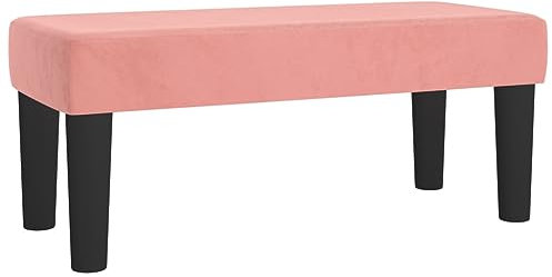 vidaXL Sitzbank Polsterbank Bank Flurbank Bettbank Betthocker Garderobenbank Schlafzimmer Wohnzimmer Eingangsbereich Flur Rosa 70x30x30cm Samt