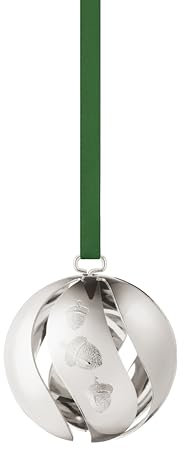 Georg Jensen 2023 Weihnachtsschmuck Kugel in Silber Messing - Feiertag Ornament Saisonal Hängende Dekoration - Entworfen von Sanne Lund Traberg