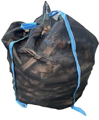 B teurobrecher - 5 Stück Woodbag Big Bag 100x100x130 cm (ohne Inhalt) Boden geschlossen mit Mosquito-Gewebe - Big Bag Holz - Big Packs für Brennholz - stabil & luftdurchlässig