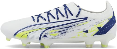 PUMA Cp10 X Ultra Ultimate - Tacos de fútbol para hombre con tacos firmes, tierra firme, césped, color blanco, Blanco, 41 EU