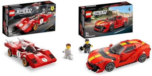 LEGO Speed Champions 1970 Ferrari 512 M Bausatz für Modellauto & Speed Champions Ferrari 812 Competizione, Sportwagen und Spielzeug-Modell-Bausatz, Serie 2023, Auto-Sammlerfahrzeug-Set 76914