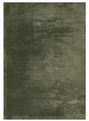 vidaXL Teppich, Wohnzimmerteppich Kurzflor Weich Waschbar, Moderner Teppich für Wohnzimmer Schlafzimmer, Flauschig Einfarbig rutschfest, Waldgrün 140x200cm