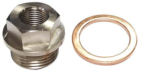 JNNJ Abgastemperatursensor Mit Dichtung, Sensoradapter M18x1,5 auf 1/8 NPT-Gewinde, Öltemperatursensor-Adapter Abgas-Wassertemperatursensor 1/8NPT Verbindungszubehör