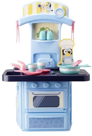 Bluey Mini Kitchen Blue Playset | Kids Pretend Kitchen with Oven, Sink, Hob & Accessories | Toy Cooking Playset for Roleplay Fun | Educational Kitchen Set for Toddlers & Children | Ages 2+