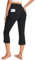 GEMZIX Damen Kühlende Bootcut Capri Leggings 3/4 Sommer Butterweiche High Waist Stretch Flared Yogahose Leicht Blickdicht Schlaghose Arbeitshose mit Taschen Jeggings für Gym Alltag, Schwarz, S