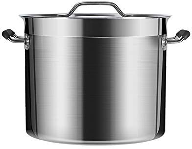 Marmite Marmite Marmite, Marmite En Acier Inoxydable Anti-Induction Avec Couvercle, Diamètre 25 Cm, Hauteur 18 Cm, 8,8 Litres (Couleur : Argent, Taille : 50Cm*30Cm)